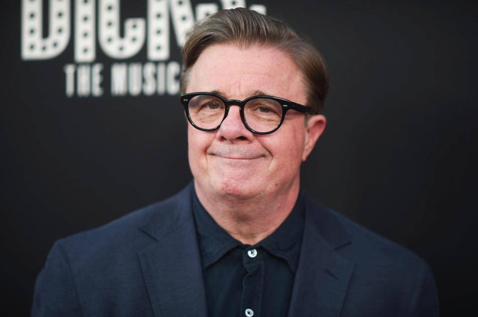 Nathan Lane arrives at the premiere of "Dicks: The Musical" on Monday, Sept. 18, 2023, at the Fine Arts Theater in Beverly Hills, Calif.
