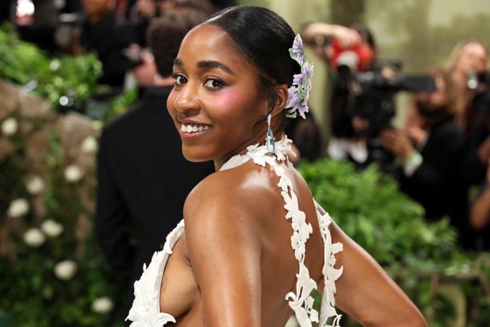 <p>Dia Dipasupil/Getty</p>  Ayo Edebiri at the 2024 Met Gala