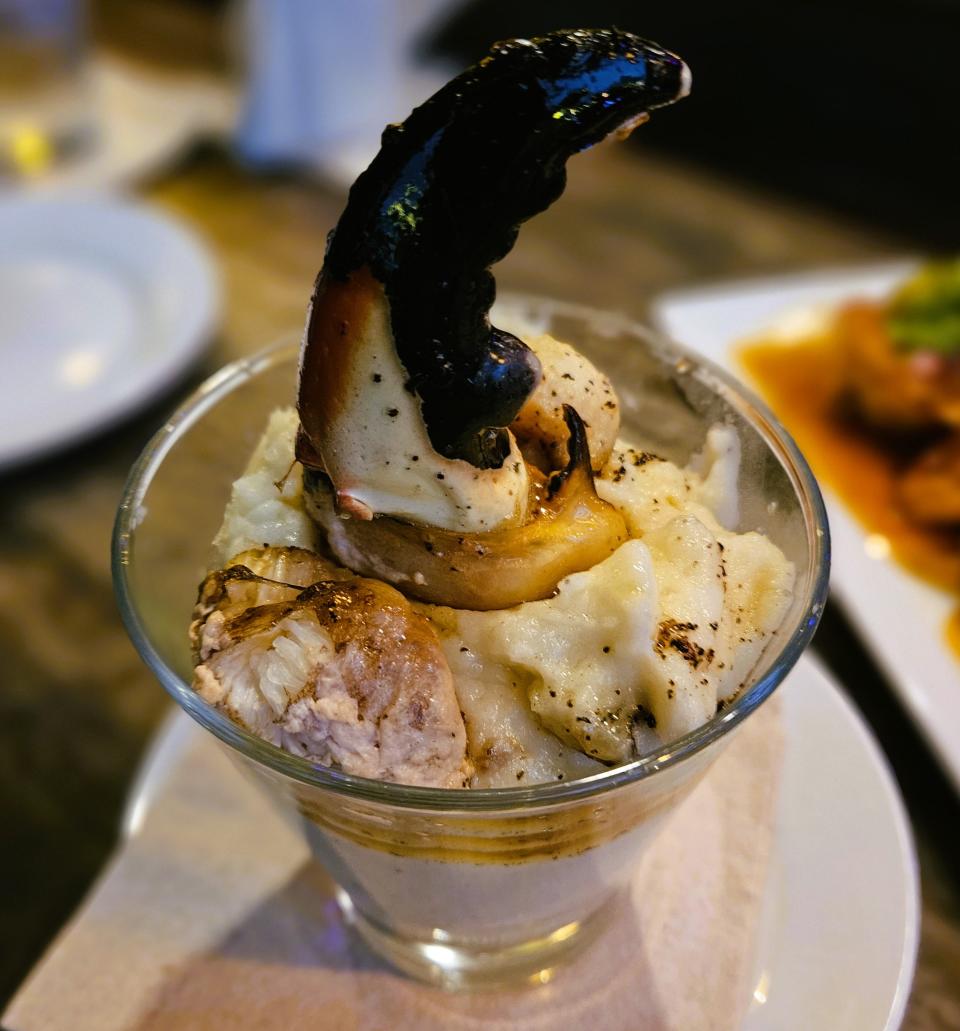 Stone crab parfait at Blue Marlin seafood restaurant on Anna Maria Island photographed Dec. 29, 2023.