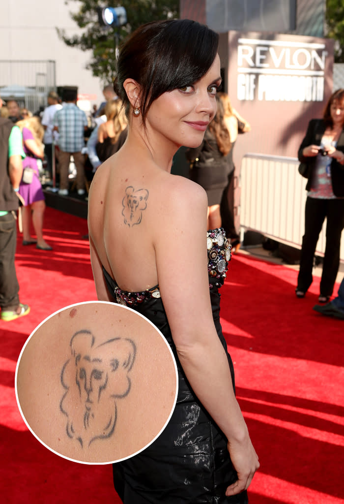 Christina Ricci’s lion tattoo is more of a meow than a roar. The marking, which she got in 2007, doesn’t exactly remind us of a big cat – instead, it looks like a man with a really big mane of wavy hair. Still, the actress explains it has special meaning to her. “It’s Aslan the lion from <i>The Lion, the Witch and the Wardrobe</i>. It’s a symbol of my hellish childhood. I struggled through my oppressive teenage years and when I turned 18 I escaped. Like Aslan, I was finally free.”