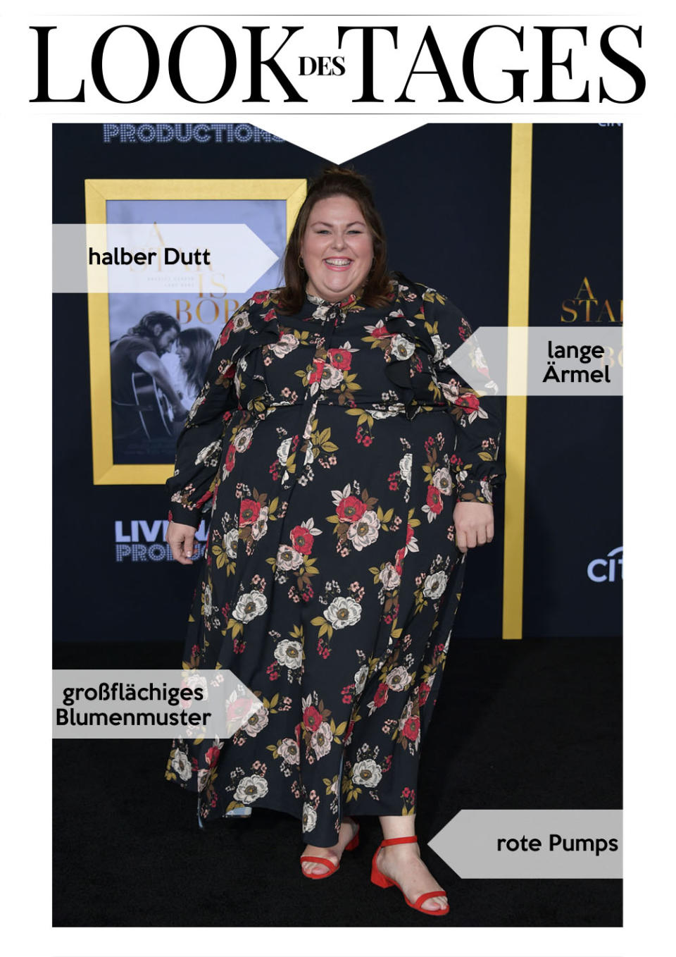 Chrissy Metz erschien bei der Premiere von „A Star Is Born“ buntgemustert. (Bild: Getty Images)