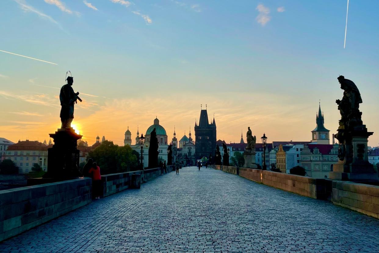 City scenes from Prague during Covid-19 pandemic