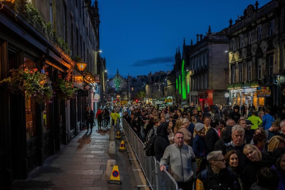 Mourners in Edinburgh line the streets (AP)