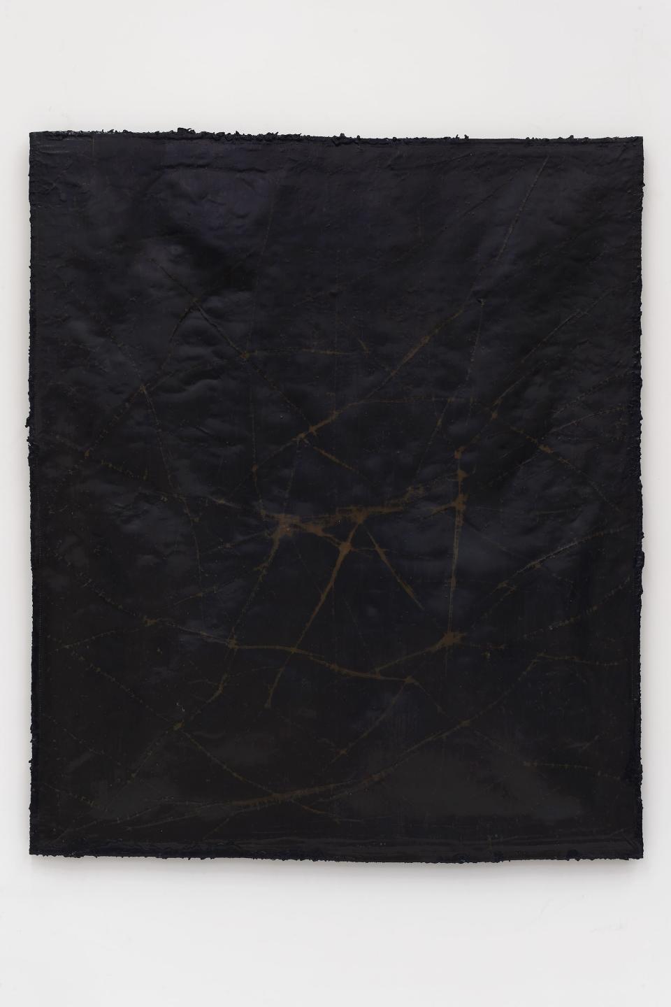 network #5, 2019
Cotton, wax, resin, and tar on canvas
62 1/2 x 53 x 1 1/2 inches