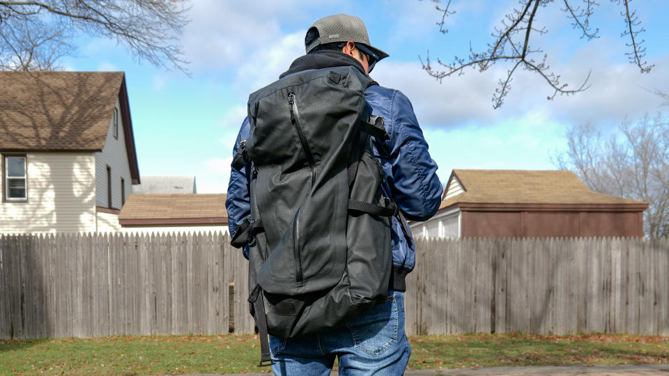 Dynamic Scooter Model B folding scooter fits in backpack.