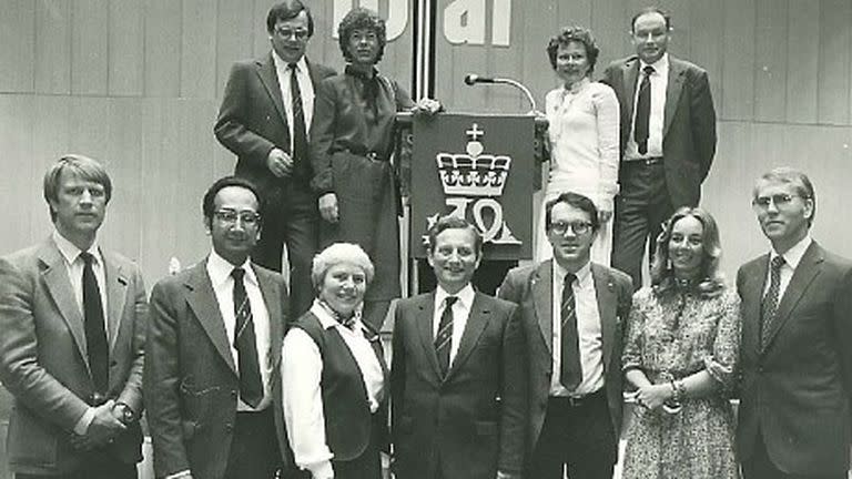 La Dirección Noruega del Petróleo (NPD) en 1982. Al-Kasim es el segundo de la izquierda