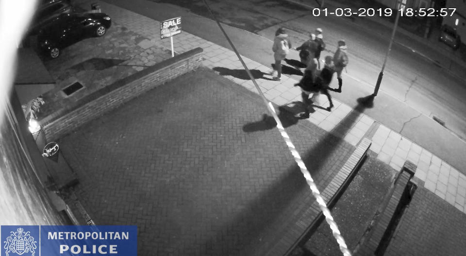 Handout CCTV image dated 1/3/2019 issued by Metropolitan Police of Jodie Chesney walking with friends. Svenson Ong-a-Kwie, 19, and a 17-year-old boy has been found guilty at the Old Bailey, London, of the murder of the 17 year old Girl Scout.