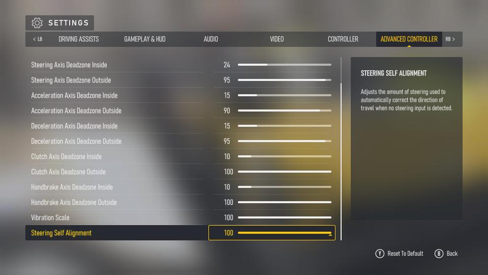 Screenshots of Forza Motorsport (2023)'s accessibility menus and settings.