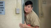 <p><strong>Felony theft or fraud</strong> </p><p>We don't know the exact details of her crime, but Big Boo has referred to herself as a "thieving dyke," in the past so her offence is probably theft or fraud.</p><p> She is portrayed by Lea DeLaria.</p>