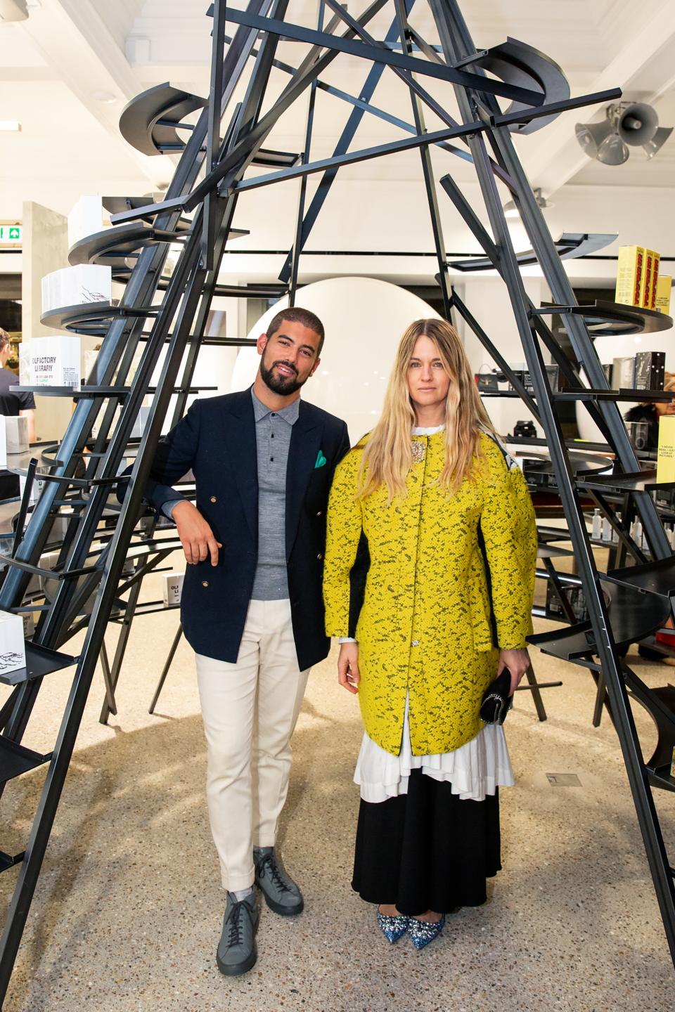 Ashkan Baghestani and Michelle Jank at the Dover Street Market x Sotheby’s Fine Jewels Auction