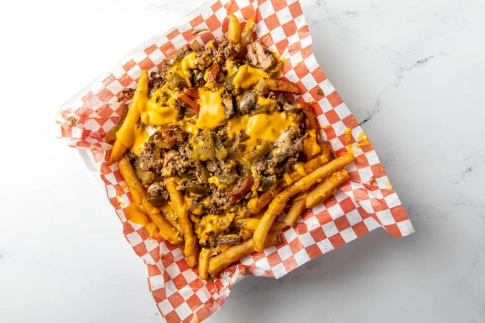 Loaded cheesesteak fries from Dave’s Big Cheesteaks.