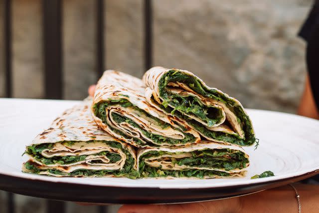 &lt;p&gt;2492 Travel&lt;/p&gt; Lavash with spinach and herbs is a common snack.