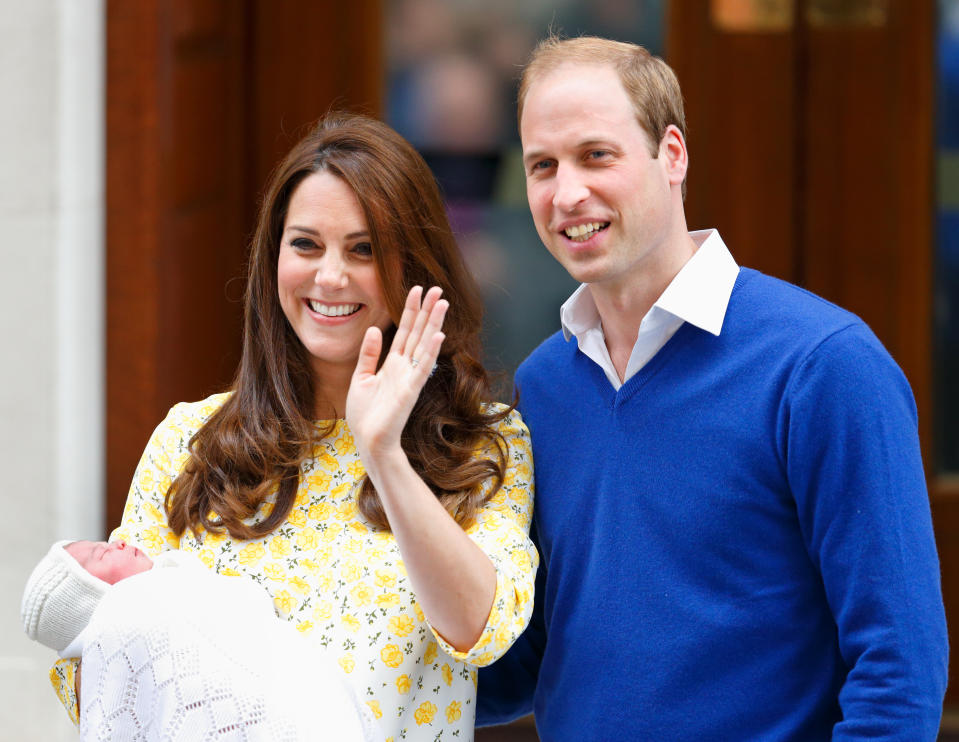 Princess Charlotte leaving the Lindo Wing in 2015. <em>(Getty Images)</em>