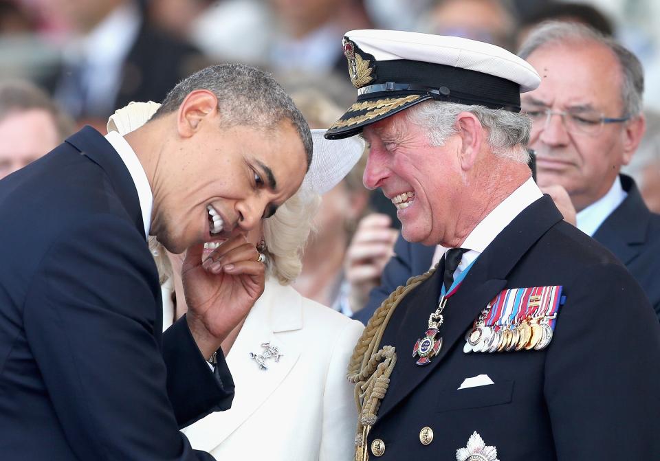 Barack Obama and Prince Charles at a D-Day ceremony