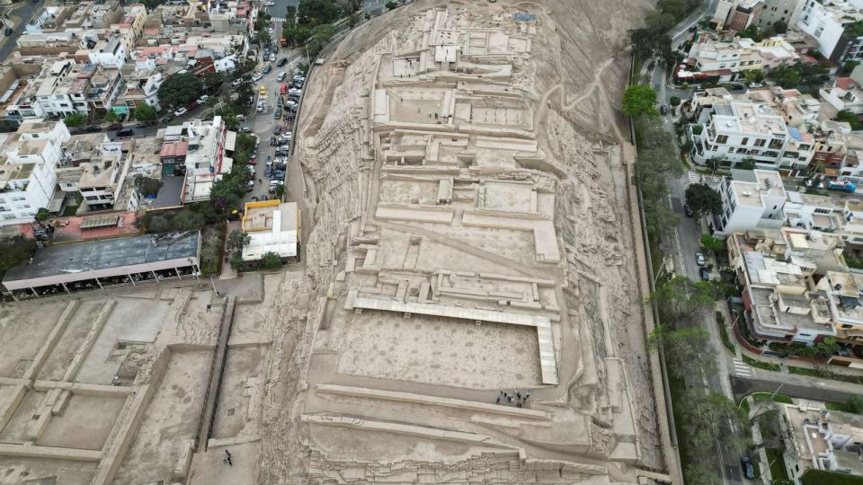 PHOTO: A general view of Huaca Pucllana, an archaeological site in a residential neighborhood where the remains of a 1,000-year-old mummy were discovered, in Lima, Peru, Sept. 6, 2023. (Sebastian Castaneda/Reuters)