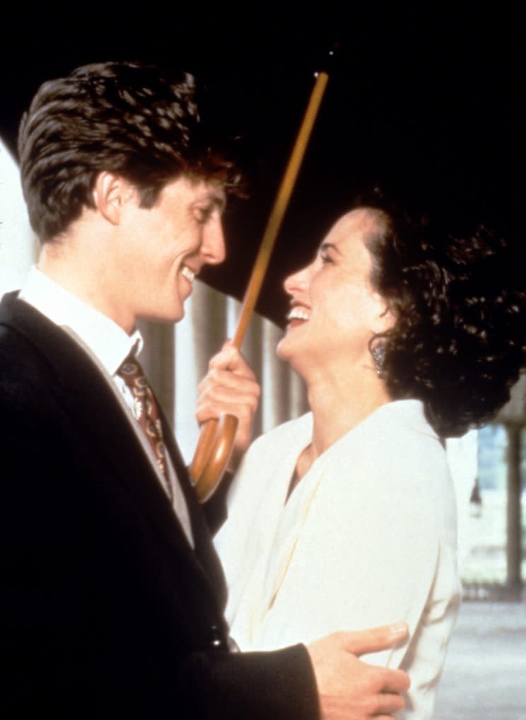 Hugh Grant and Andie MacDowell in 'Four Weddings and a Funeral' (Photo: Everett) 