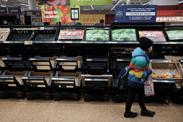 UK fruit and veg shortage