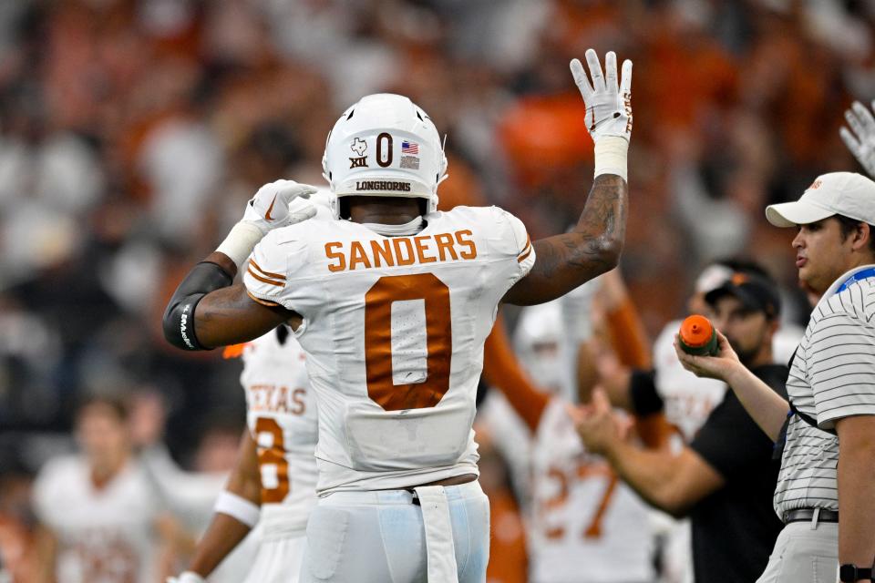 Texas tight end Ja'Tavion Sanders may be waving goodbye after three strong seasons, but he'd leave a lot of strong memories. He's seven receptions away from the 100-catch mark for his Longhorns career.