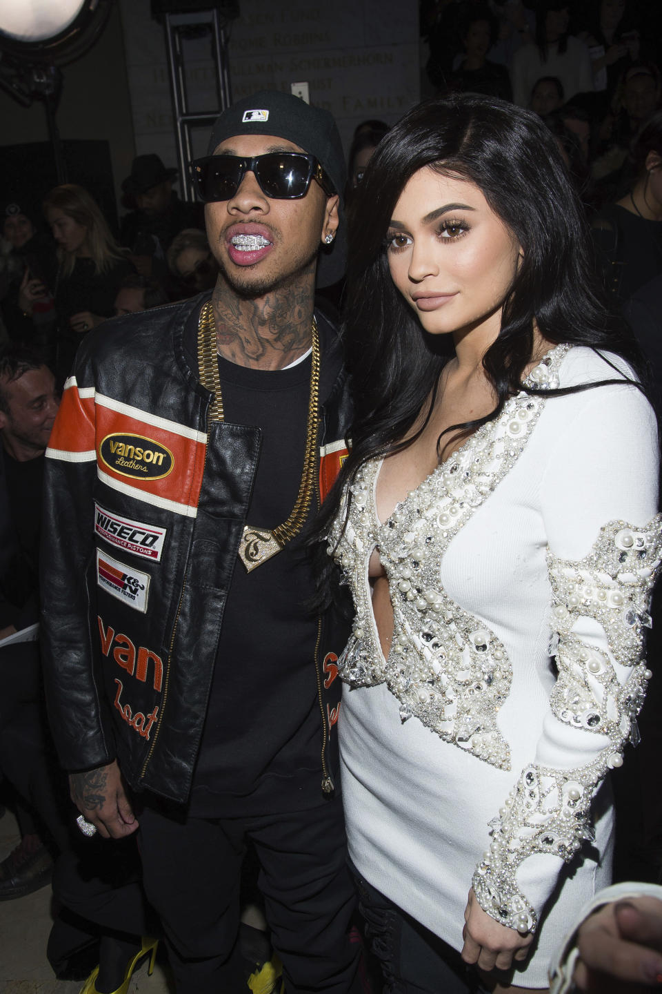 Tyga, left, and Kylie Jenner attend the Philipp Plein show during Fashion Week on Monday, Feb. 13, 2017, in New York. (Photo by Charles Sykes/Invision/AP)