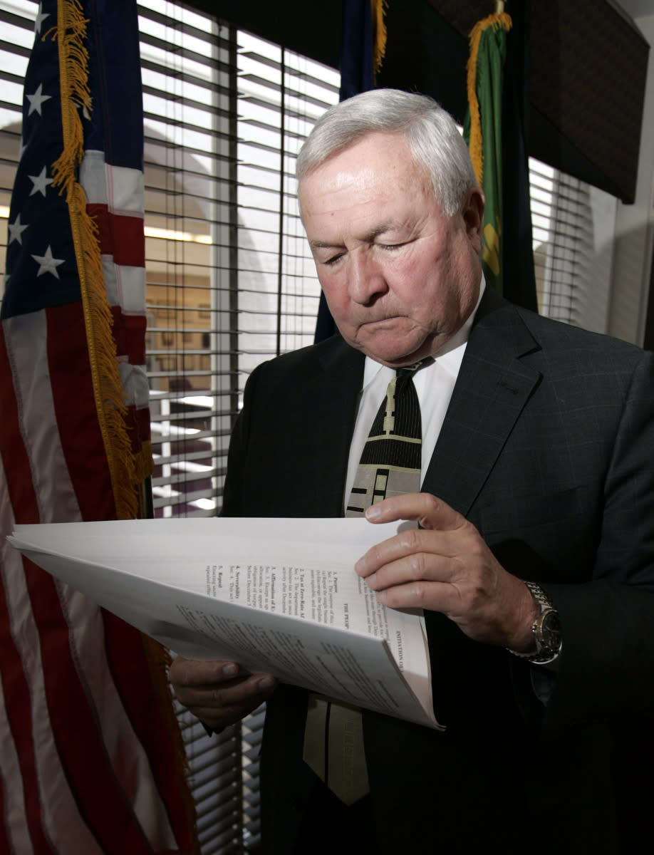 Oakland County Executive L. Brooks Patterson in his office in Pontiac, Mich., in 2006.