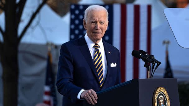 PHOTO: President Joe Biden speaks at an event in Atlanta, on Jan. 11, 2022. (Megan Varner/Getty Images)