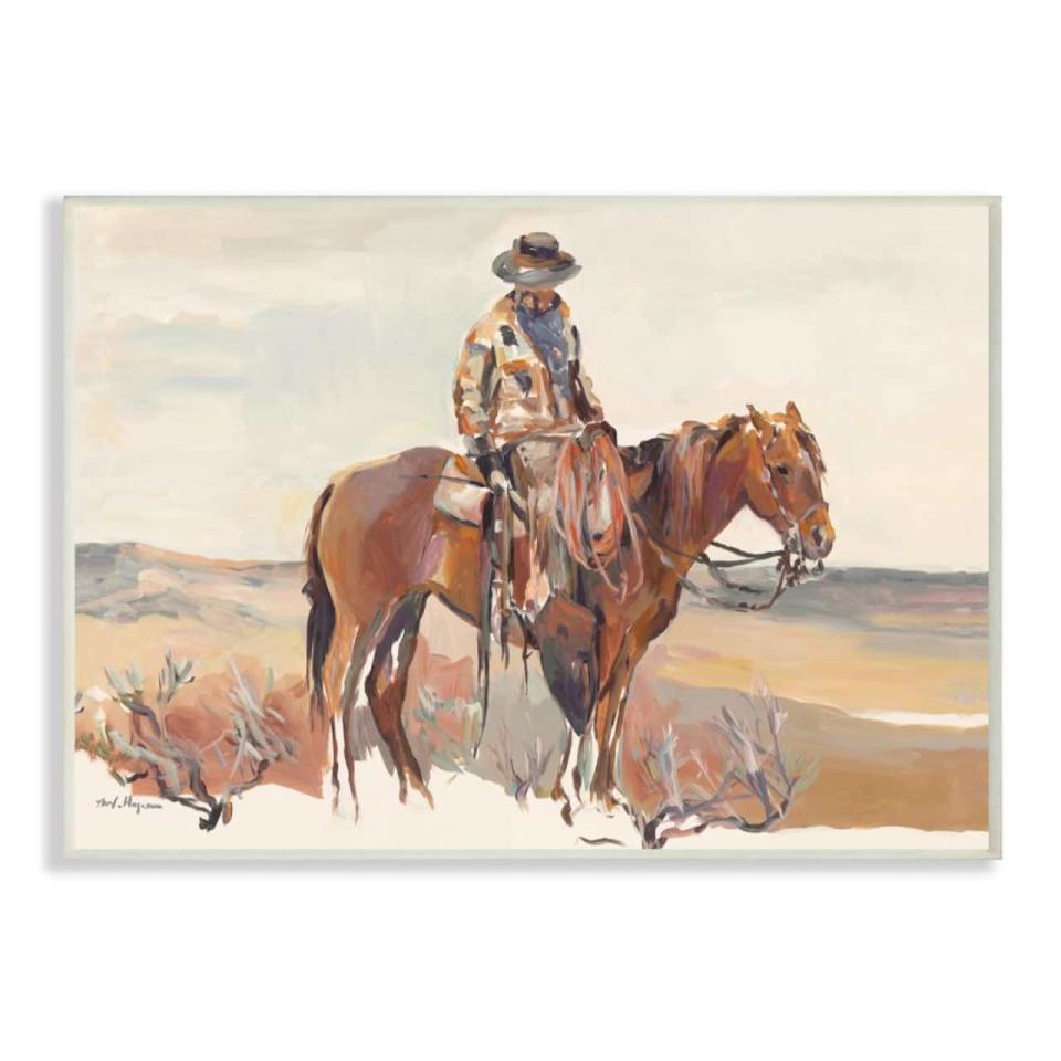 <p><a href="https://go.redirectingat.com?id=74968X1596630&url=https%3A%2F%2Fwww.michaels.com%2Fproduct%2Fstupell-industries-cowboy-fields-and-farm-western-painting10-x-15-D484549S%3Fcm_mmc%3DPLASearch-_-google-_-MICH_Shopping_US_N_Decor_N_PMAX_Dropship_N-_-%26kpid%3Dgo_cmp-18514200161_adg-_ad-__dev-c_ext-_prd-D484549S%26gad_source%3D1%26gclid%3DCjwKCAjwt-OwBhBnEiwAgwzrUp-2TAx8FWkyO_b6GLGFWv83Ywzkw3dgmKQ8yi7OLyGTj6JjmSJbLhoCTE8QAvD_BwE&sref=https%3A%2F%2Fwww.thepioneerwoman.com%2Fholidays-celebrations%2Fgifts%2Fg36187954%2Fcowboy-gifts%2F" rel="nofollow noopener" target="_blank" data-ylk="slk:Shop Now;elm:context_link;itc:0;sec:content-canvas" class="link ">Shop Now</a></p><p>Cowboy Fields and Farm Western Painting</p><p>michaels.com</p><p>$24.99</p><span class="copyright">Michaels</span>