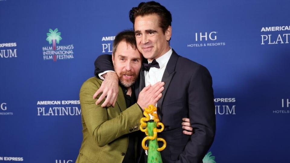 Colin Farrell and Sam Rockwell enjoy an emotional moment at the 2023 PSIFF Awards in Palm Springs