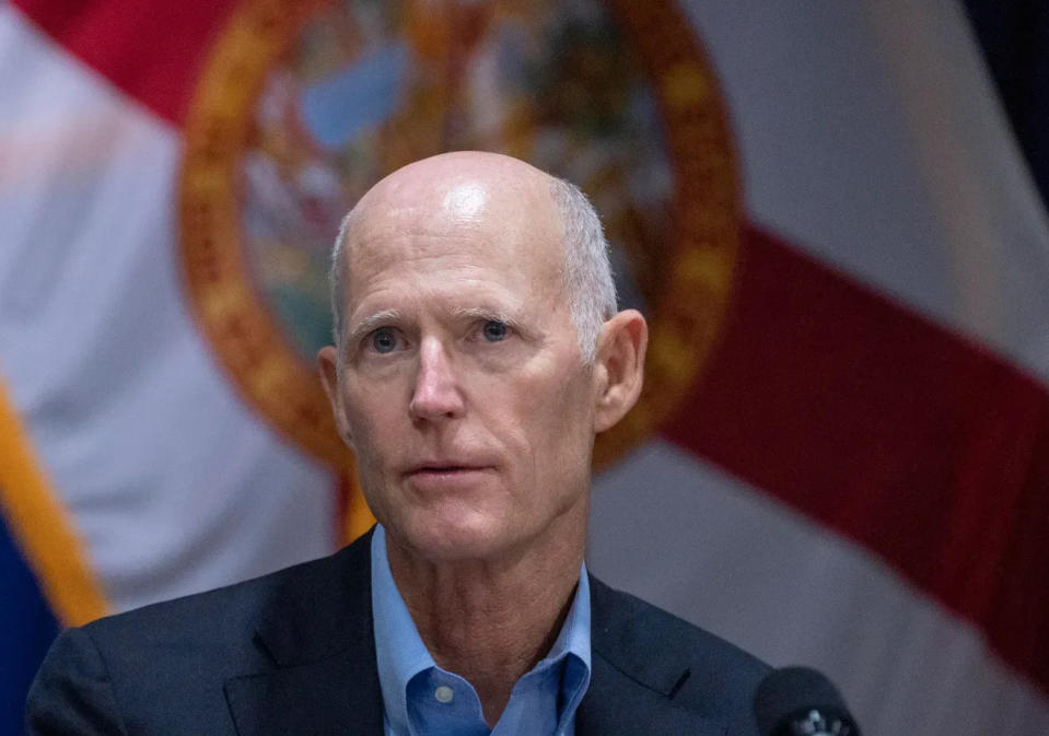 Florida Sen. Rick Scott attended the Trump trial last week to support the ex-president.