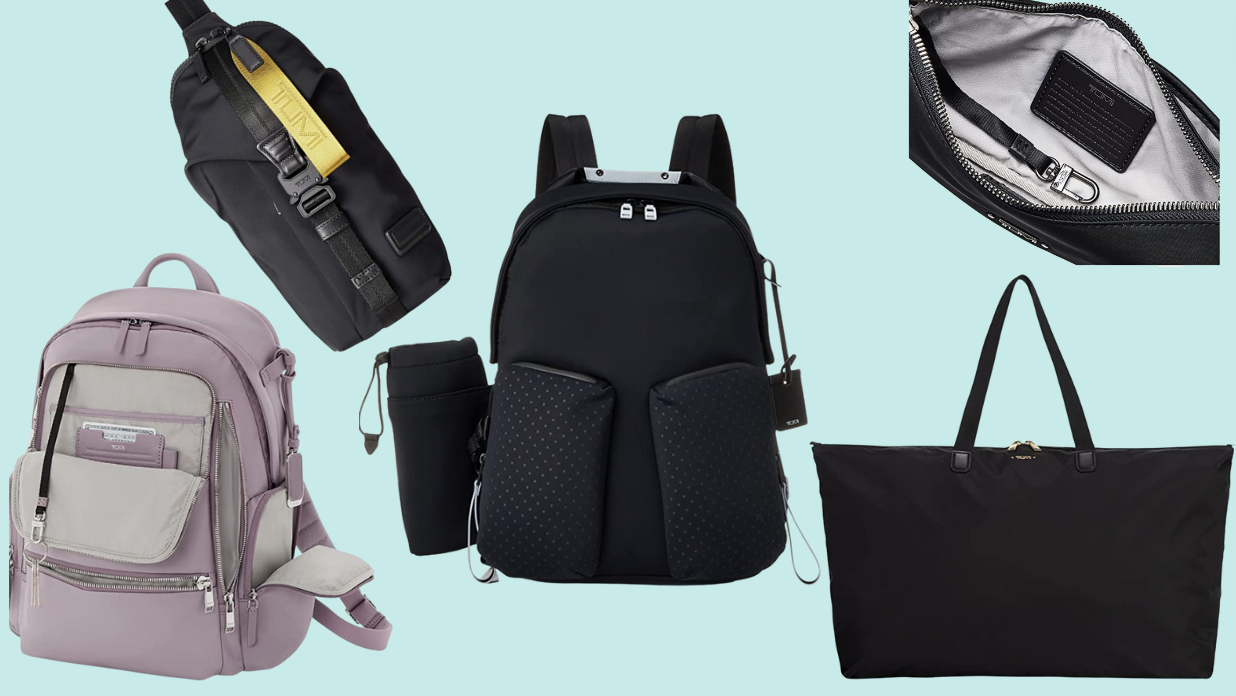 Tumi backpacks, crossbody bags and tote bags