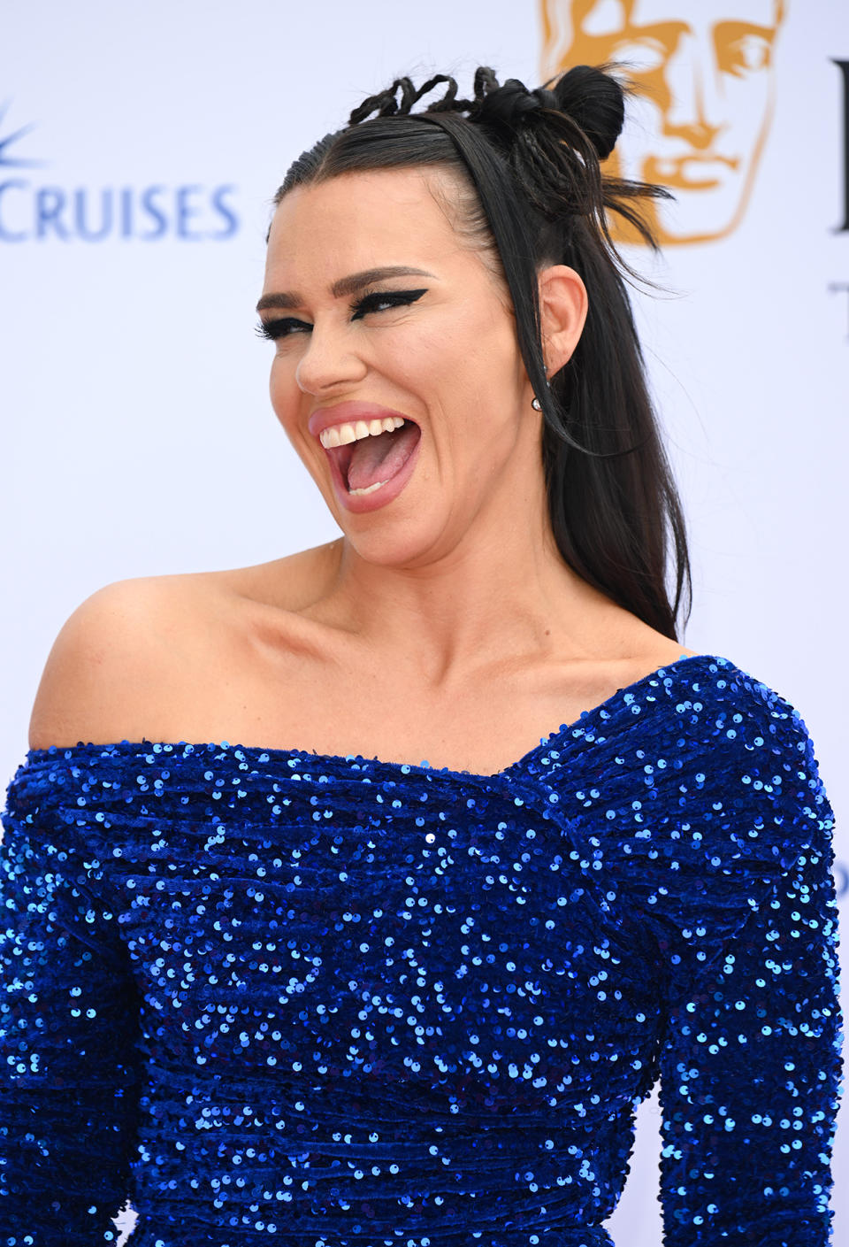 Fans almost didn't recognise Billie Piper on the BAFTA red carpet on Monday, with the pop star rocking a blue sequinned bodysuit. Photo: Getty