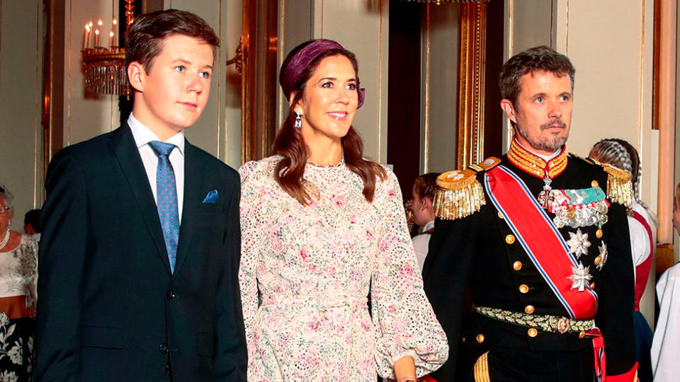 Prince Christian with Princess Mary and Prince Frederik