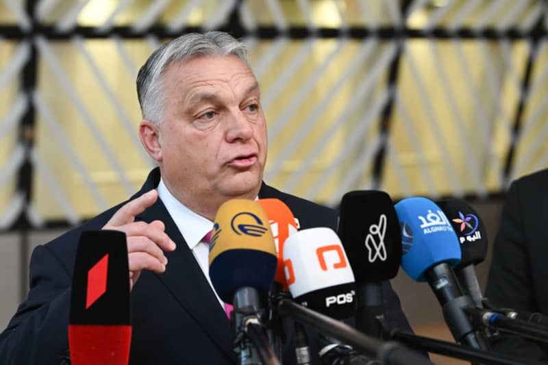 Prime Minister of Hungary, Viktor Orban, speaks to media ahead of an EU Summit. The paedophilia scandal currently causing outrage in Hungary has run its course, Prime Minister Viktor Orban said during a traditional annual address to the nation. -/EU COUNCIL/dpa