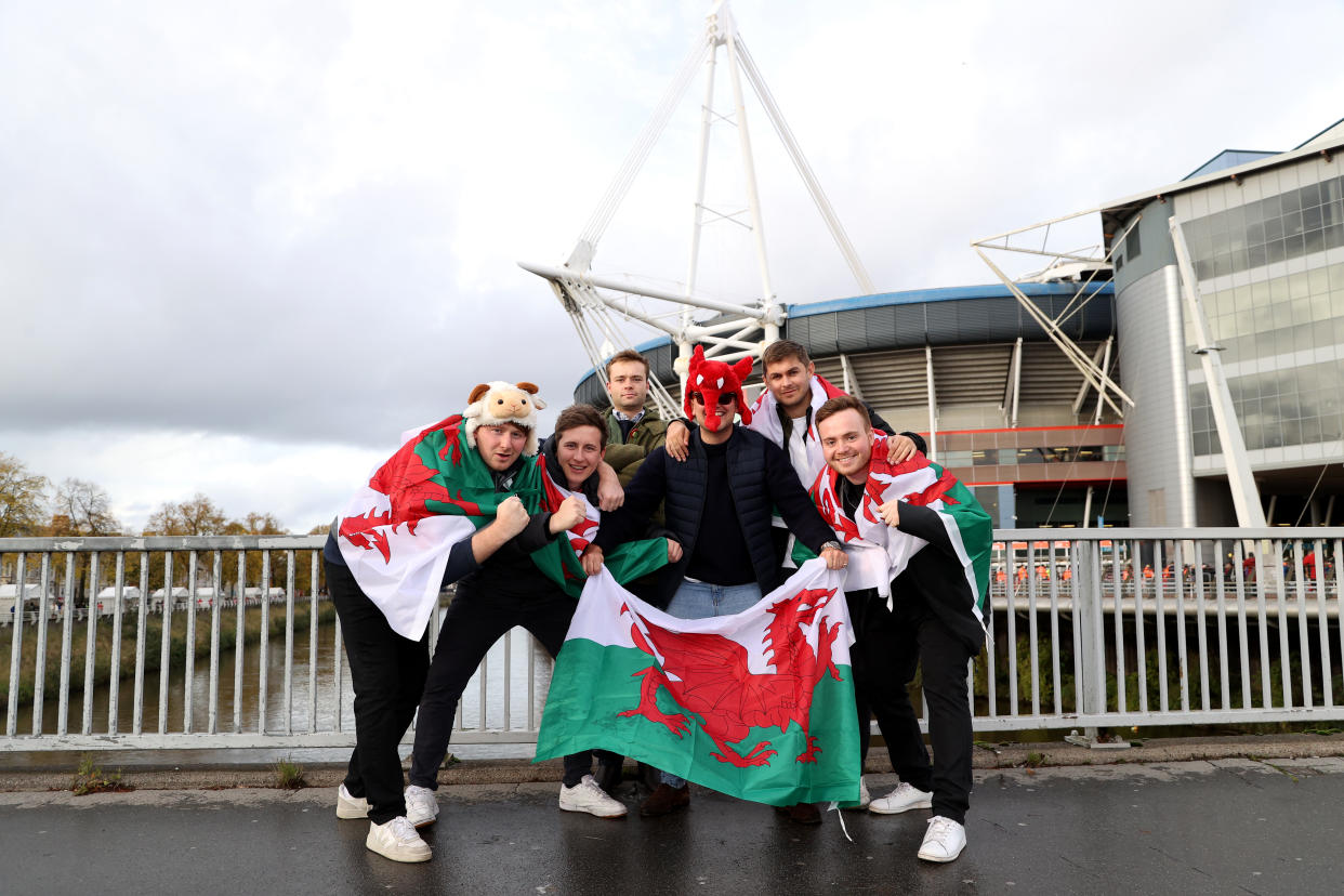Wales fans arrive at the stadium prior to the Autumn International match between Wales and New Zealand