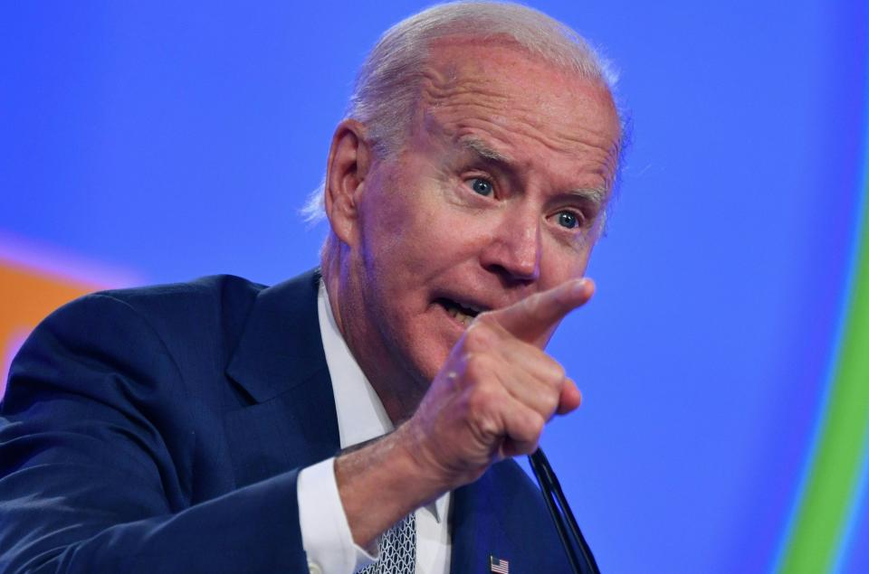 President Joe Biden speaks at the 29th AFL-CIO Quadrennial Constitutional Convention at the Pennsylvania Convention Center in Philadelphia on June 14, 2022.