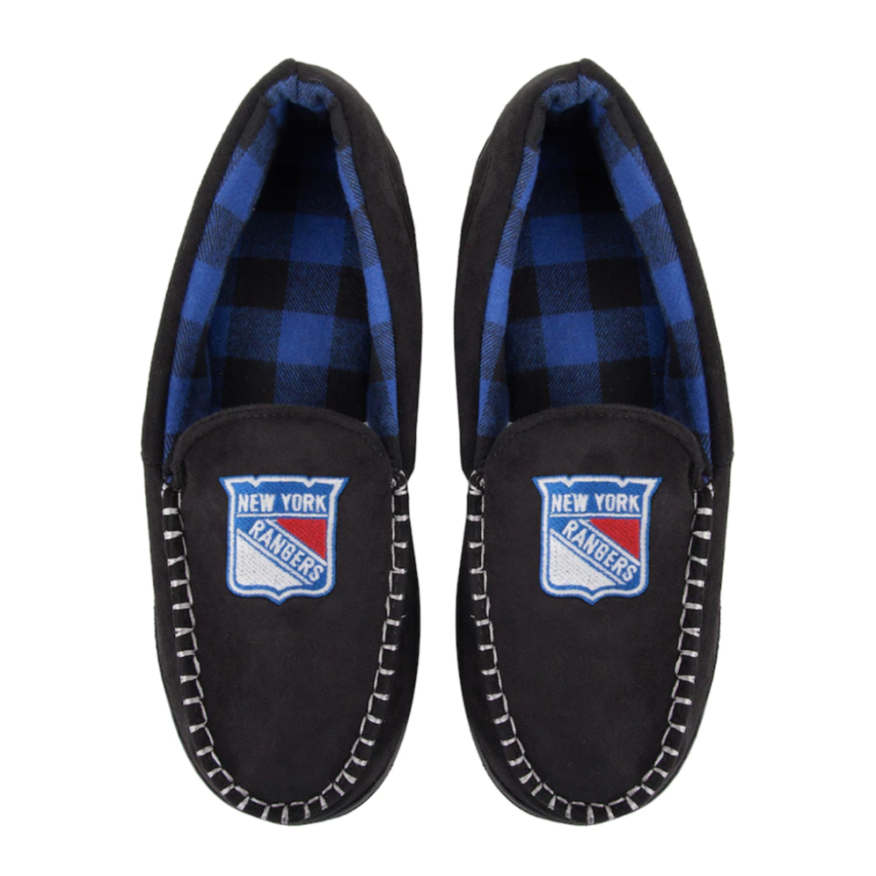 <p><a href="https://go.redirectingat.com?id=74968X1596630&url=https%3A%2F%2Fwww.fanatics.com%2Fnhl%2Fnew-york-rangers%2Fnew-york-rangers-foco-team-logo-flannel-moccasin-slippers%2Fo-4617%2Bt-47713082%2Bp-60354502880%2Bz-9-2323478400%3F_ref%3Dp-DLP%253Am-GRID%253Ai-r1c2%253Apo-5&sref=https%3A%2F%2Fwww.seventeen.com%2Flife%2Ffriends-family%2Fg1088%2Fholiday-gifts-for-dad%2F" rel="nofollow noopener" target="_blank" data-ylk="slk:Shop Now;elm:context_link;itc:0;sec:content-canvas" class="link ">Shop Now</a></p><p>New York Rangers Flannel Moccasin Slippers</p><p>fanatics.com</p><p>$39.99</p>