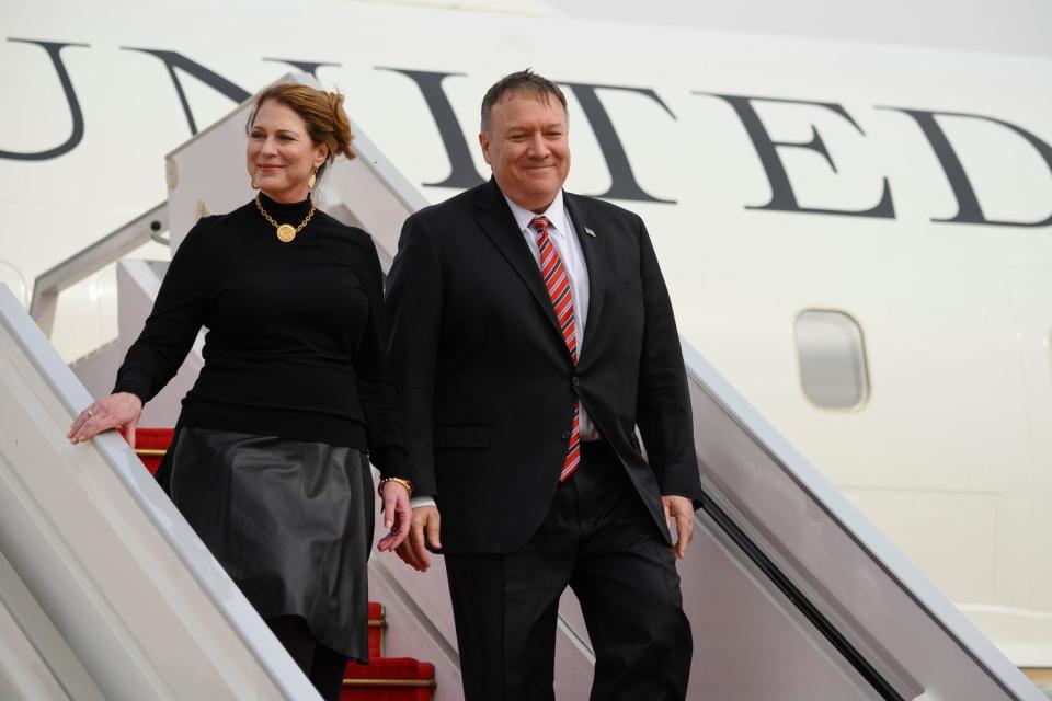 Susan Pompeo (left), who is not a government official, was involved in planning advisory board events and would often request to pre-vet analysts’ prepared briefings to the board. 