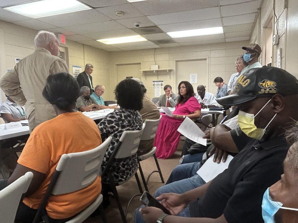 Wrens councilperson Michelle Weatherford Usry gives testimony in a Jefferson County Election Board hearing in which she challenged the residency of David Hannah, another councilperson who recently qualified to run for Mayor of Wrens in the Nov. 7 election.