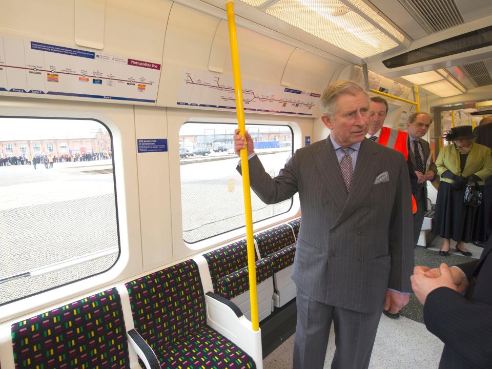 Prince Charles on the tube in 2012.