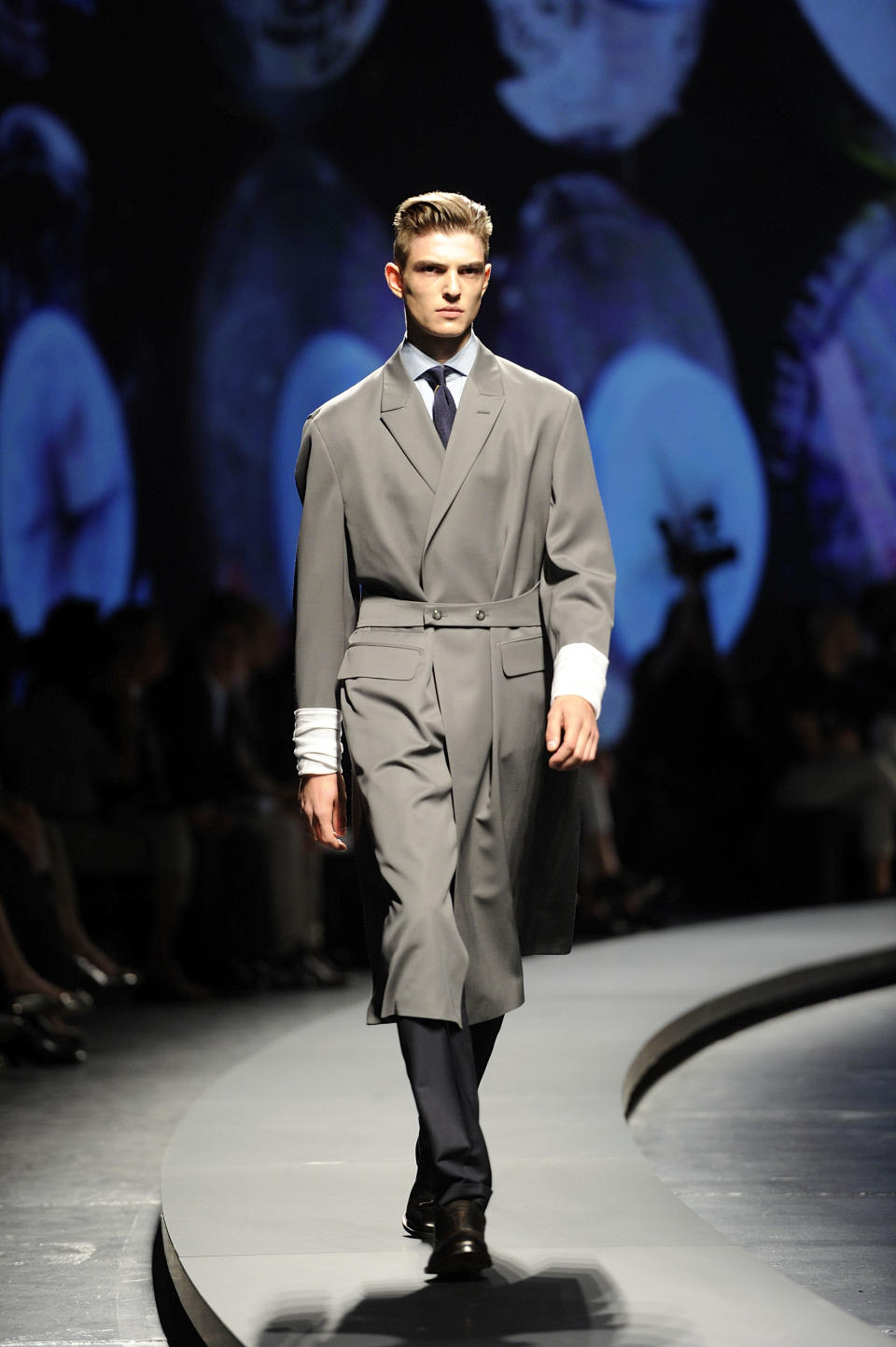 A model wears a creation for Ermenegildo Zegna men's Spring-Summer 2014 collection, part of the Milan Fashion Week, unveiled in Milan, Italy, Saturday, June 22, 2013. (AP Photo/Giuseppe Aresu)