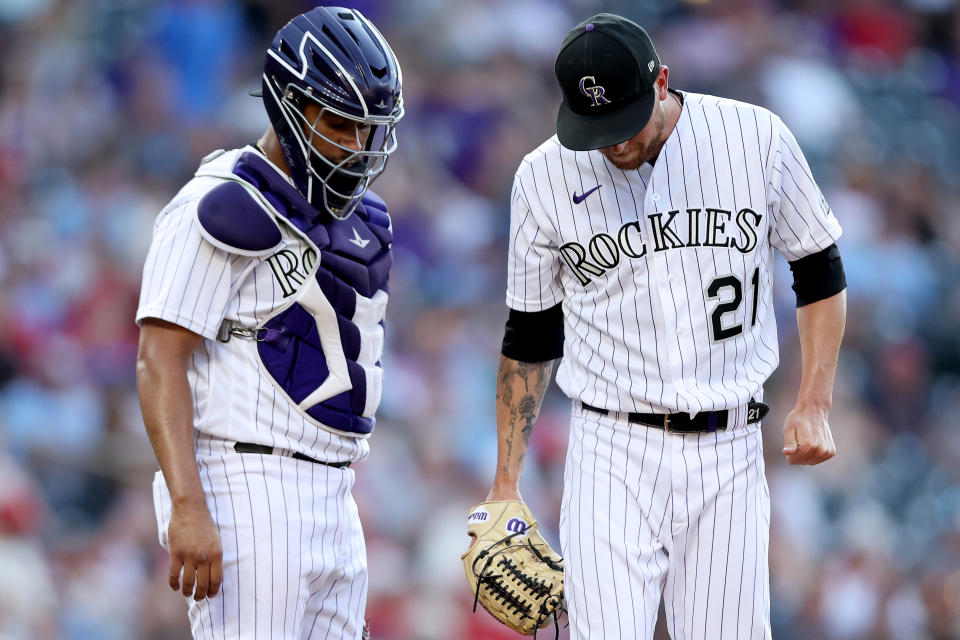 Rockies starters have struggled at home and away this year, making them a great option to stream batters against in fantasy leagues. (Photo by Matthew Stockman/Getty Images)