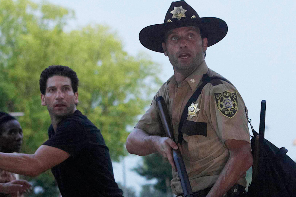 How Andrew Lincoln Scared Jon Bernthal Silly On Set Of The Walking Dead