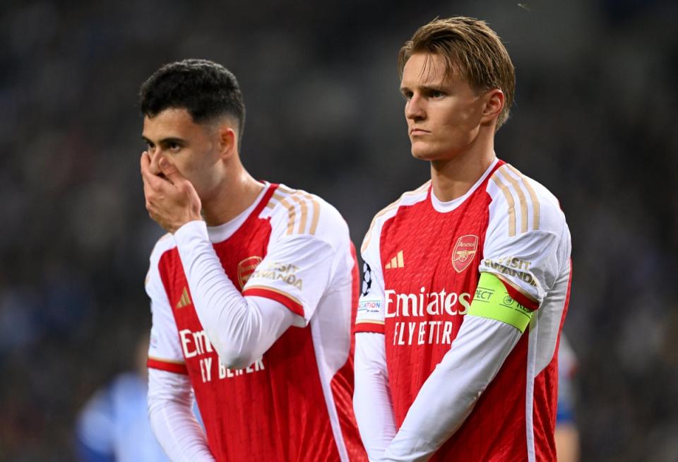 Arsenal were stunned in the closing stages as Porto snatched victory (Getty Images)