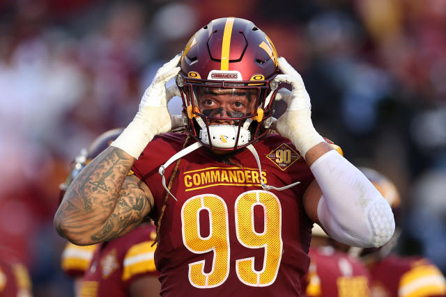 Washington Commanders defensive end Chase Young (99) against the Denver  Broncos of an NFL football game Sunday September 17, 2023, in Denver. (AP  Photo/Bart Young Stock Photo - Alamy