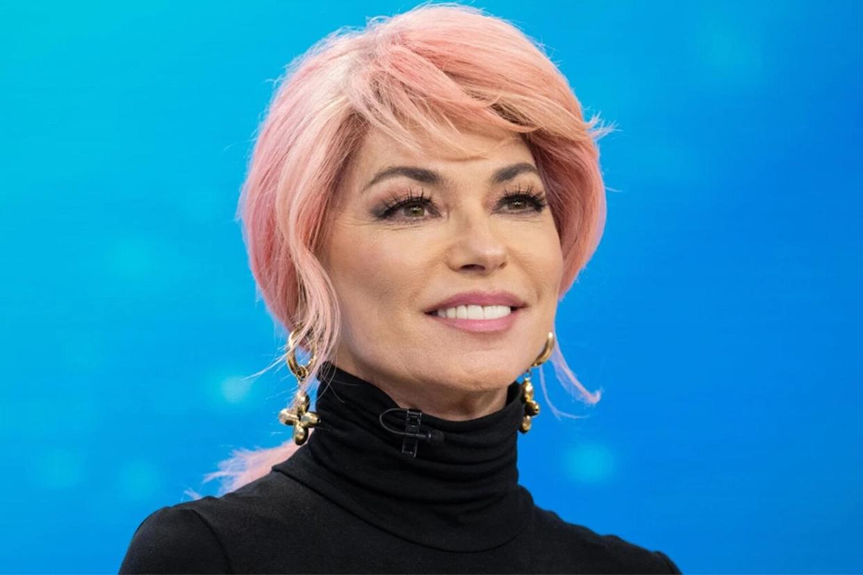 Shania Twain With Pastel Pink Hair During Today Show Appearance
