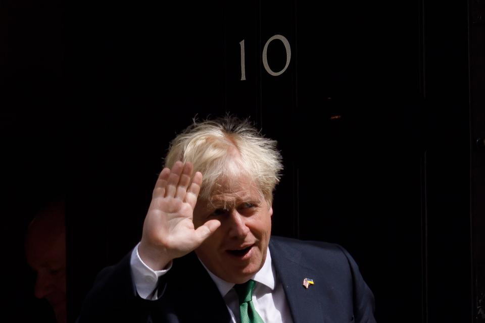 British Prime Minister Boris Johnson leaves 10 Downing Street for Prime Minister's Questions in London, Britain, July 13, 2022. Boris Johnson resigned as British prime minister and the leader of the Conservative Party in a statement to the country on July 7.   The new prime minister of the United Kingdom UK replacing incumbent Boris Johnson will be announced on September 5, said Graham Brady, chairman of the Conservative Party's backbench 1922 Committee, on Monday. (Photo by Tim Ireland/Xinhua via Getty Images)