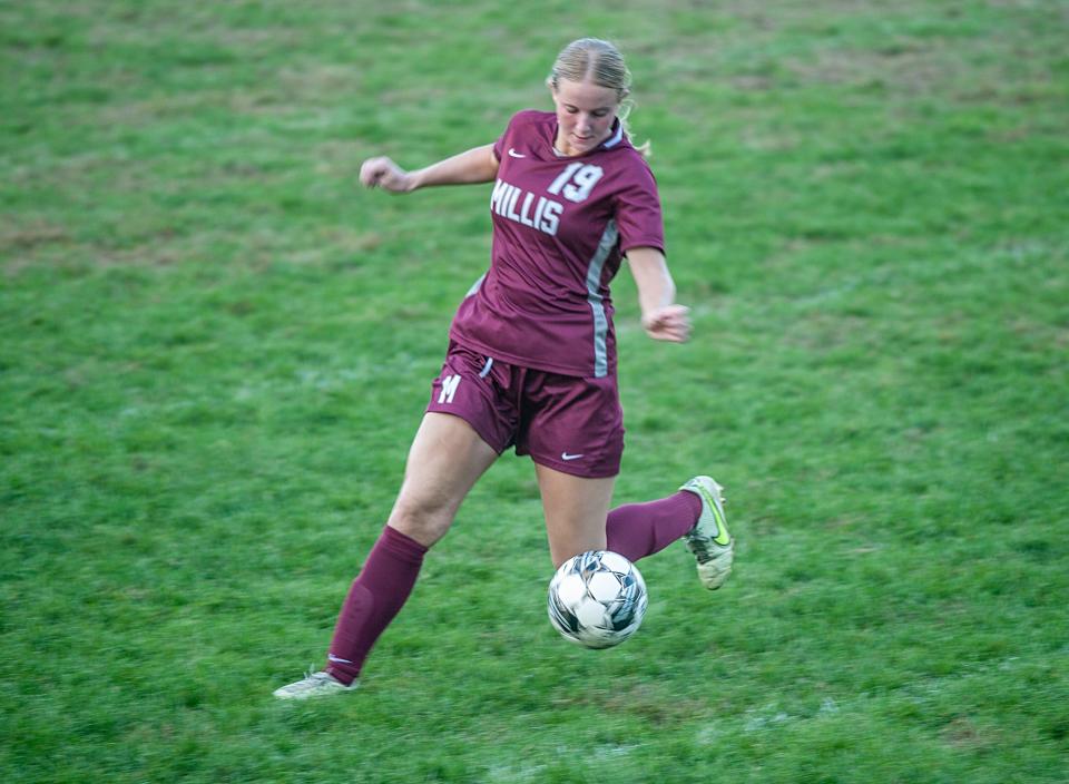 Millis High School junior Emma Powers in action against Hopkinton, Oct. 3, 2023.