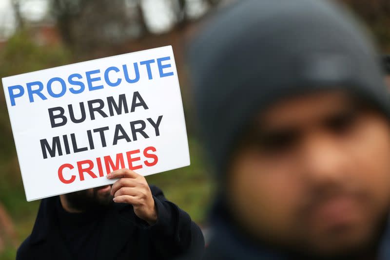 Demonstration outside the International Court of Justice (ICJ) in The Hague