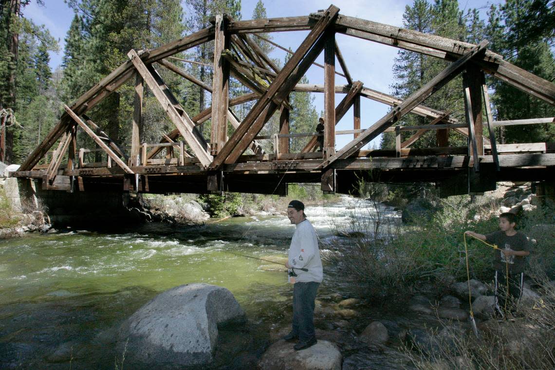 The Dinkey Creek Bridge in the Sierra National Forest east of Fresno as photographed in 2006.
