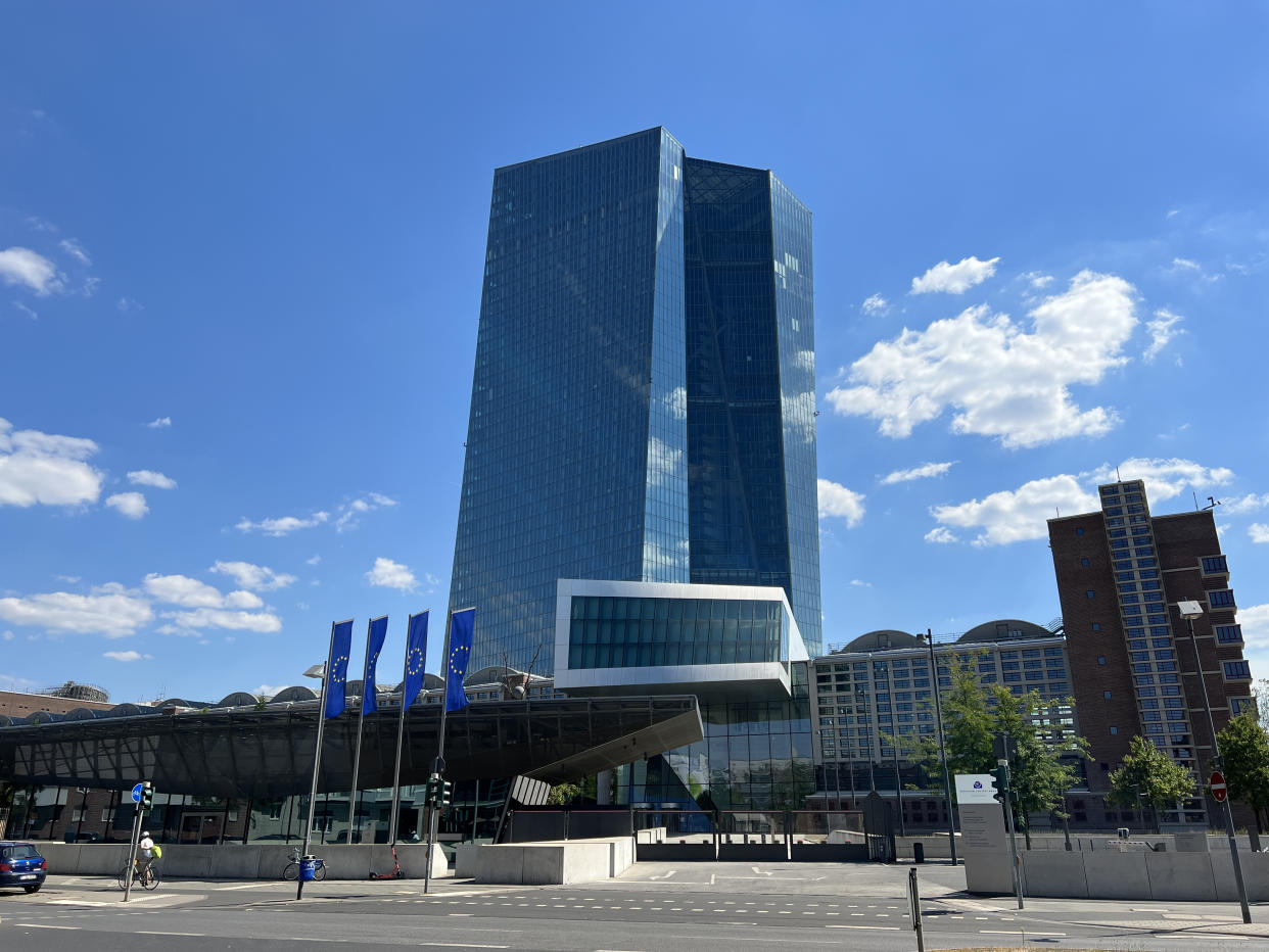 The European Central Bank raised rates by 25 basis points on Thursday, slowing the pace of the hikes. Photo: Getty.