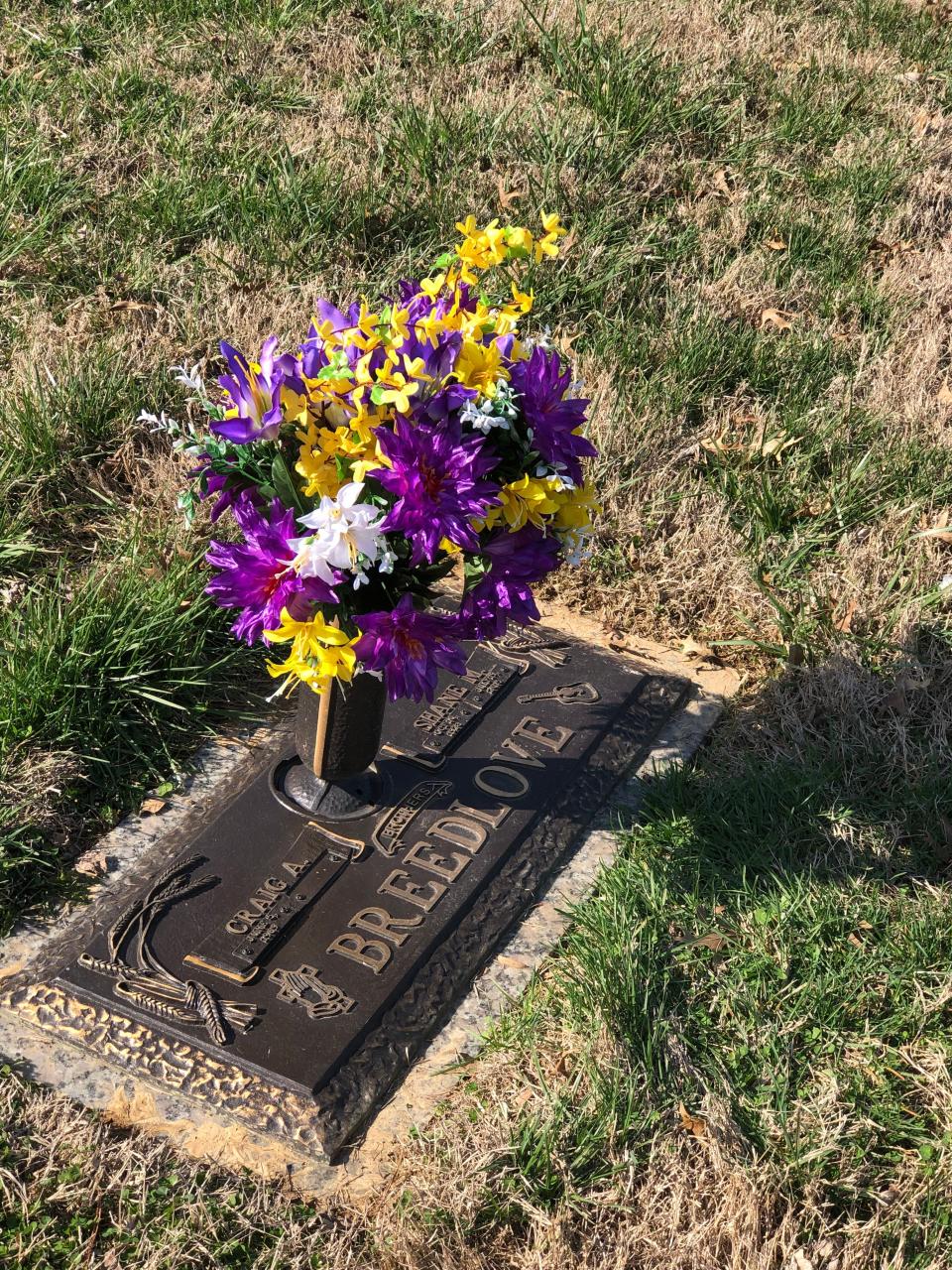 Shane Breedlove's grave is at Fairlawn Cemetery in Evansville. Breedlove was shot and killed while walking on Washington Avenue on July 19, 2015.